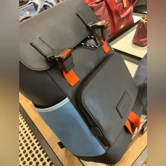 Coach Track Backpack Colorblock Midnight/Pacific Multi NWT